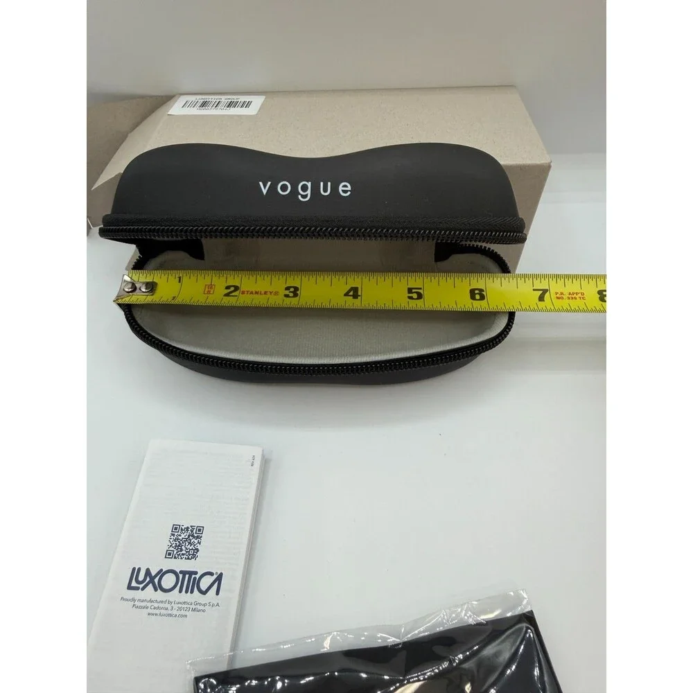 Vogue Eyeglass Sunglasses Case Black Zip Hard Shell w/ Box Cloth & Booklet